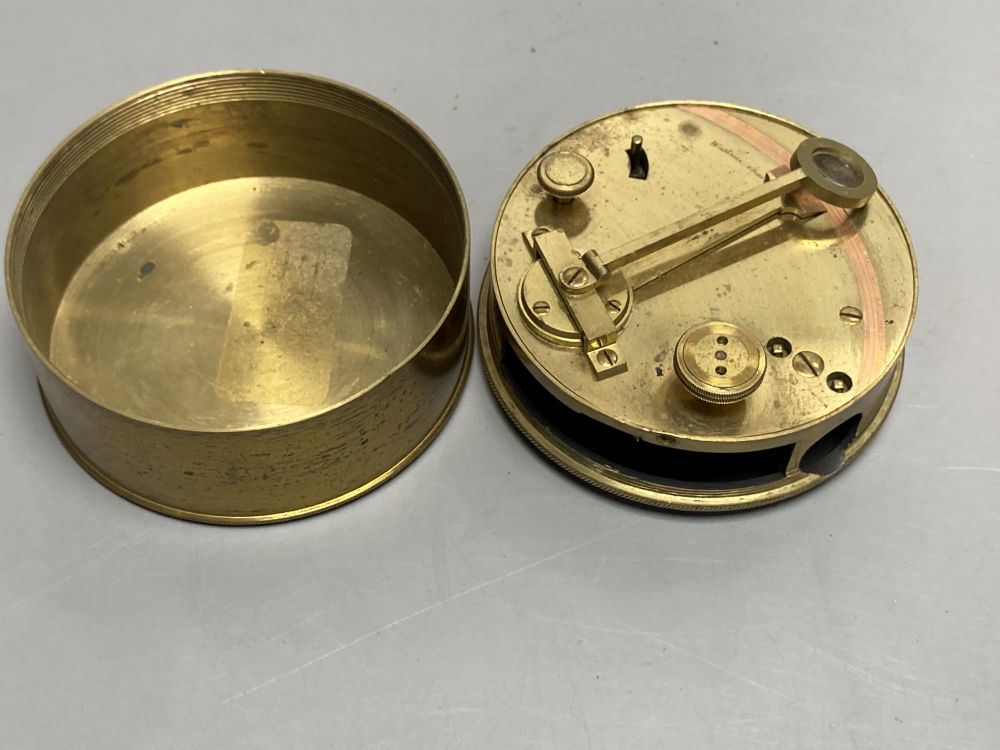 A Victorian brass pocket sextant by Watkins, Charring Cross, London, leather cased